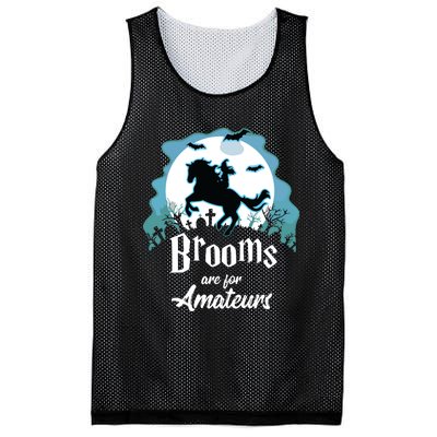 Brooms Are For Amateurs Halloween Horse Lovers Mesh Reversible Basketball Jersey Tank