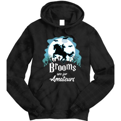 Brooms Are For Amateurs Halloween Horse Lovers Tie Dye Hoodie