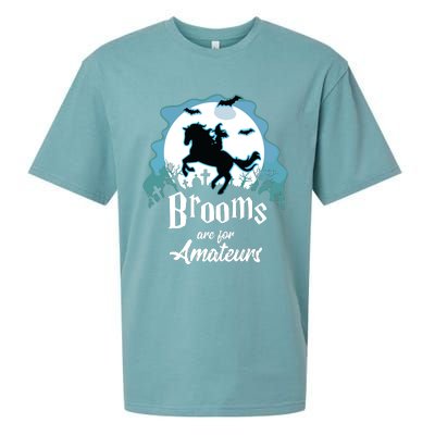 Brooms Are For Amateurs Halloween Horse Lovers Sueded Cloud Jersey T-Shirt