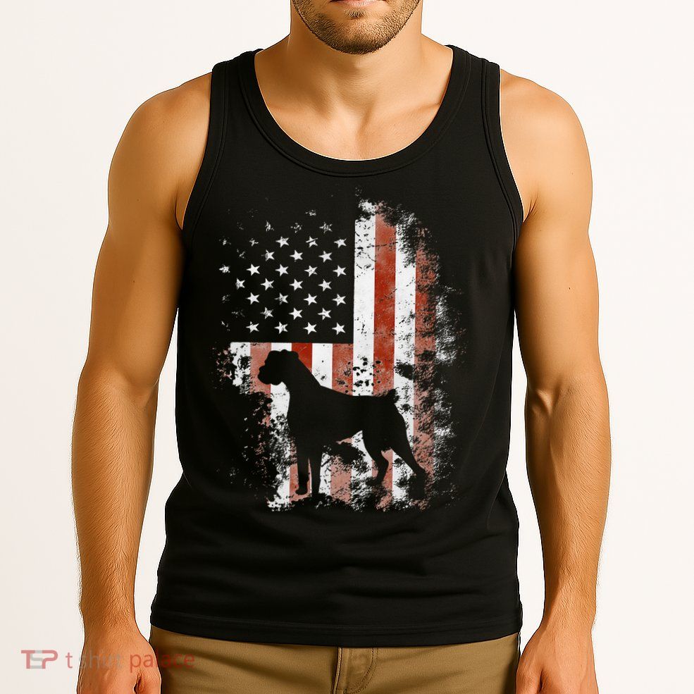 Boxer American Flag USA 4th Of July Dog Gifts Tank Top