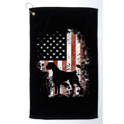 Boxer American Flag USA 4th Of July Dog Gifts Golf Towel