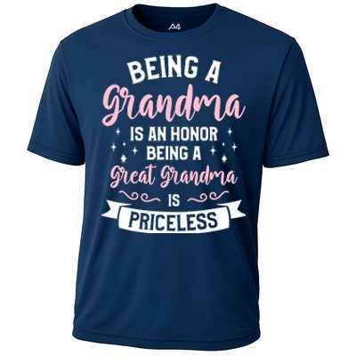 Being A Grandma Is An Honor Being A Great Grandma Cooling Performance Crew T-Shirt