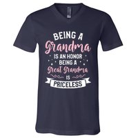 Being A Grandma Is An Honor Being A Great Grandma V-Neck T-Shirt