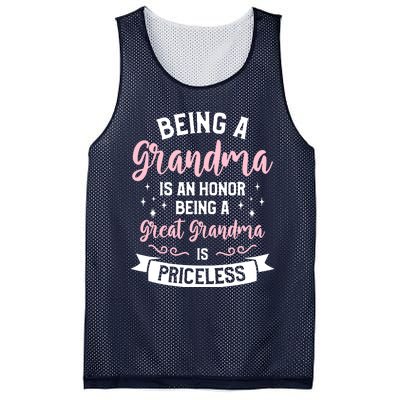 Being A Grandma Is An Honor Being A Great Grandma Mesh Reversible Basketball Jersey Tank