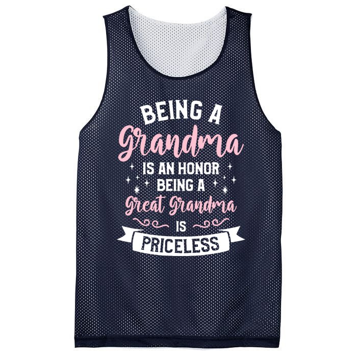 Being A Grandma Is An Honor Being A Great Grandma Mesh Reversible Basketball Jersey Tank