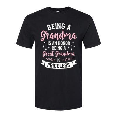 Being A Grandma Is An Honor Being A Great Grandma Softstyle CVC T-Shirt