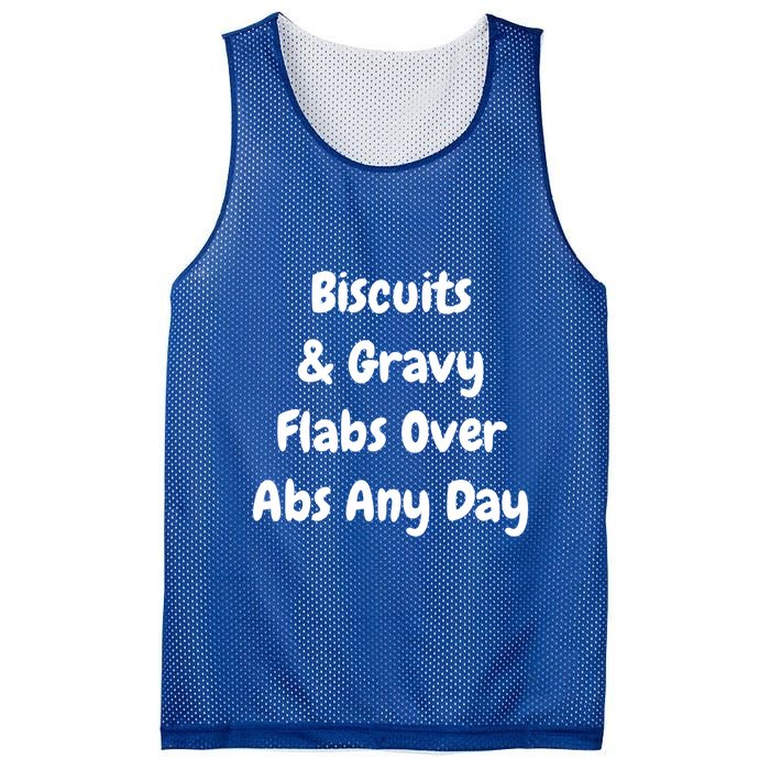 Biscuits And Gravy Flabs Over Abs Any Day Funny Breakfast Gift Mesh Reversible Basketball Jersey Tank