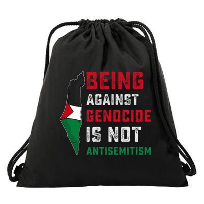 Being Against Genocide Is Not Antisemitism Support Palestine Drawstring Bag
