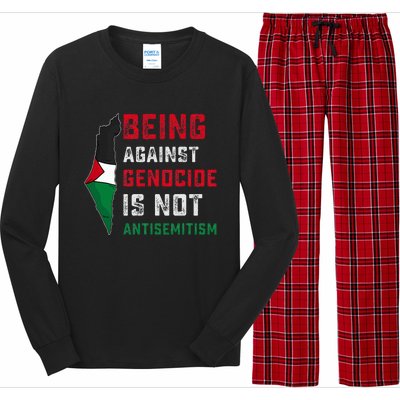 Being Against Genocide Is Not Antisemitism Support Palestine Long Sleeve Pajama Set