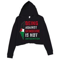 Being Against Genocide Is Not Antisemitism Support Palestine Crop Fleece Hoodie
