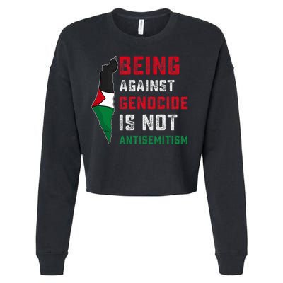 Being Against Genocide Is Not Antisemitism Support Palestine Cropped Pullover Crew