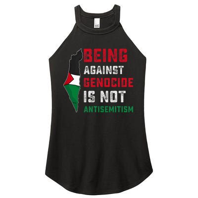 Being Against Genocide Is Not Antisemitism Support Palestine Women's Perfect Tri Rocker Tank