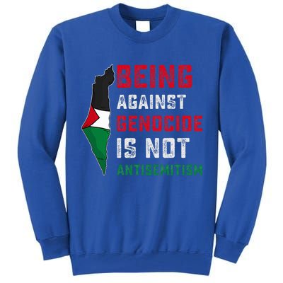 Being Against Genocide Is Not Antisemitism Support Palestine Tall Sweatshirt