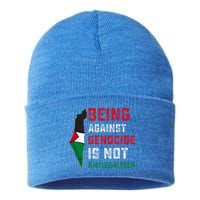 Being Against Genocide Is Not Antisemitism Support Palestine Sustainable Knit Beanie