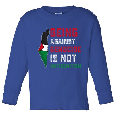 Being Against Genocide Is Not Antisemitism Support Palestine Toddler Long Sleeve Shirt
