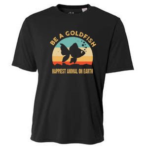 Be A Goldfish Happiest Animal On Earth Cooling Performance Crew T-Shirt