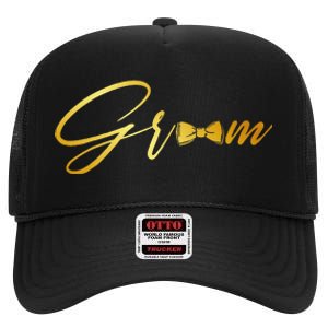 Bride And Groom Husband And Wife Matching Wedding High Crown Mesh Back Trucker Hat