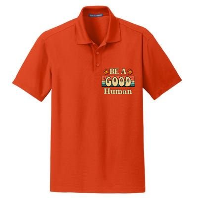 Be A Good Hu Retro Positive Thinking Gift Dry Zone Grid Polo