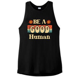 Be A Good Hu Retro Positive Thinking Gift Ladies PosiCharge Tri-Blend Wicking Tank