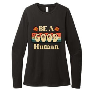 Be A Good Hu Retro Positive Thinking Gift Womens CVC Long Sleeve Shirt