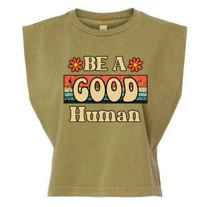 Be A Good Hu Retro Positive Thinking Gift Garment-Dyed Women's Muscle Tee