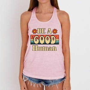 Be A Good Hu Retro Positive Thinking Gift Women's Knotted Racerback Tank