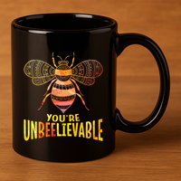 Bee Art Graphic Unbeelievable Bees Meaningful Gift 11oz C Handle Ceramic Mug