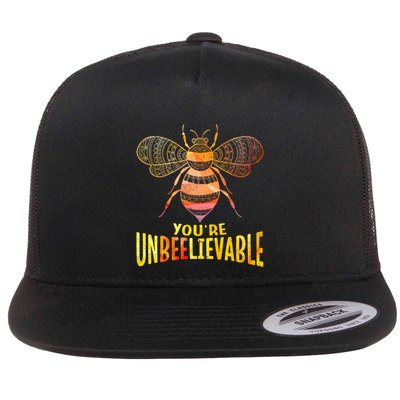 Bee Art Graphic Unbeelievable Bees Meaningful Gift Flat Bill Trucker Hat