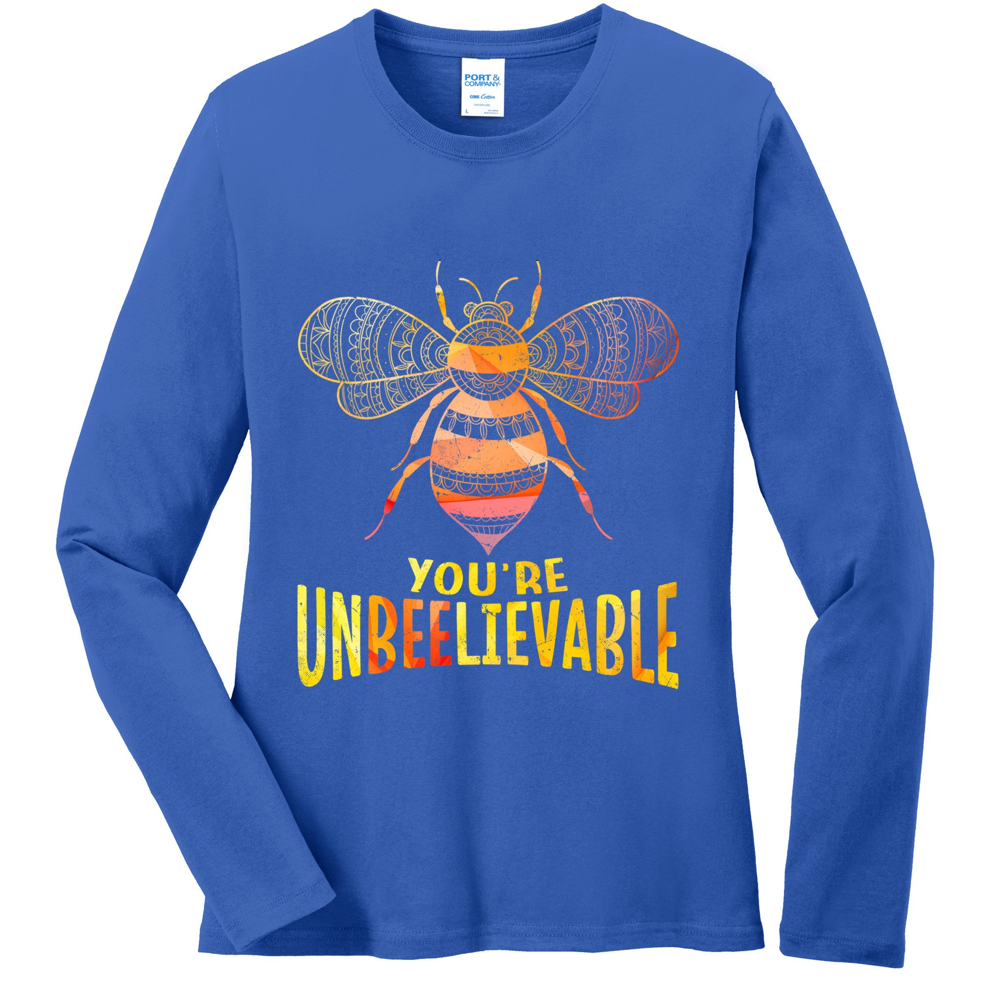 Bee Art Graphic Unbeelievable Bees Meaningful Gift Ladies Long Sleeve Shirt