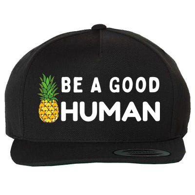 Be A Good Human Funny Down Syndrome Day Gift Wool Snapback Cap