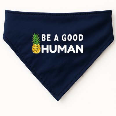 Be A Good Human Funny Down Syndrome Day Gift USA-Made Doggie Bandana