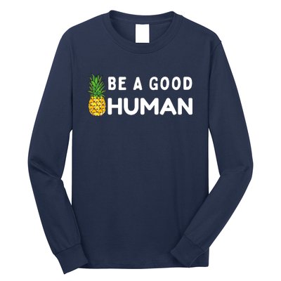 Be A Good Human Funny Down Syndrome Day Gift Long Sleeve Shirt