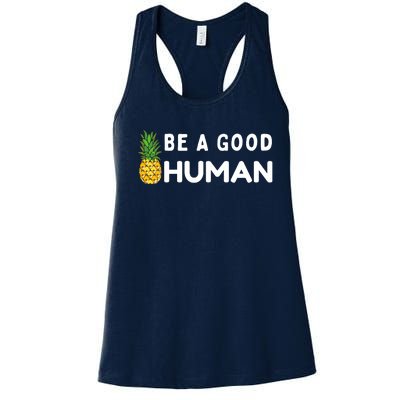 Be A Good Human Funny Down Syndrome Day Gift Women's Racerback Tank