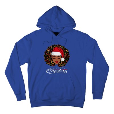 Black African Girl American Melanin Christmas Santa Hat Hoodie