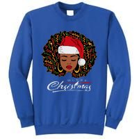 Black African Girl American Melanin Christmas Santa Hat Sweatshirt