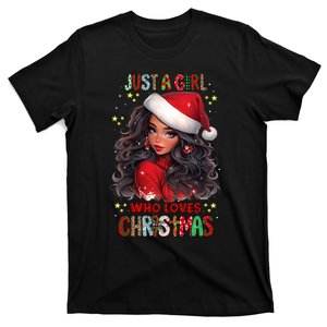 Black African Girl American Melanin Christmas Santa Xmas T-Shirt