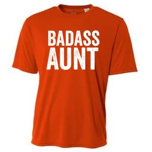 Badass Aunt Gift Funny New Aunt Idea New Niece Nephew Gift Cooling Performance Crew T-Shirt