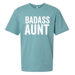 Badass Aunt Gift Funny New Aunt Idea New Niece Nephew Gift Sueded Cloud Jersey T-Shirt