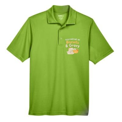 Biscuits And Gravy Gift Funny Food Funny Gift Men's Origin Performance Piqué Polo