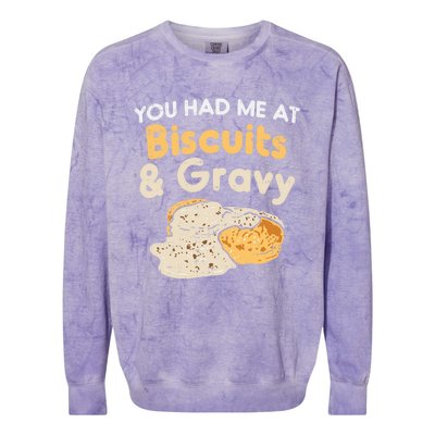 Biscuits And Gravy Gift Funny Food Funny Gift Colorblast Crewneck Sweatshirt