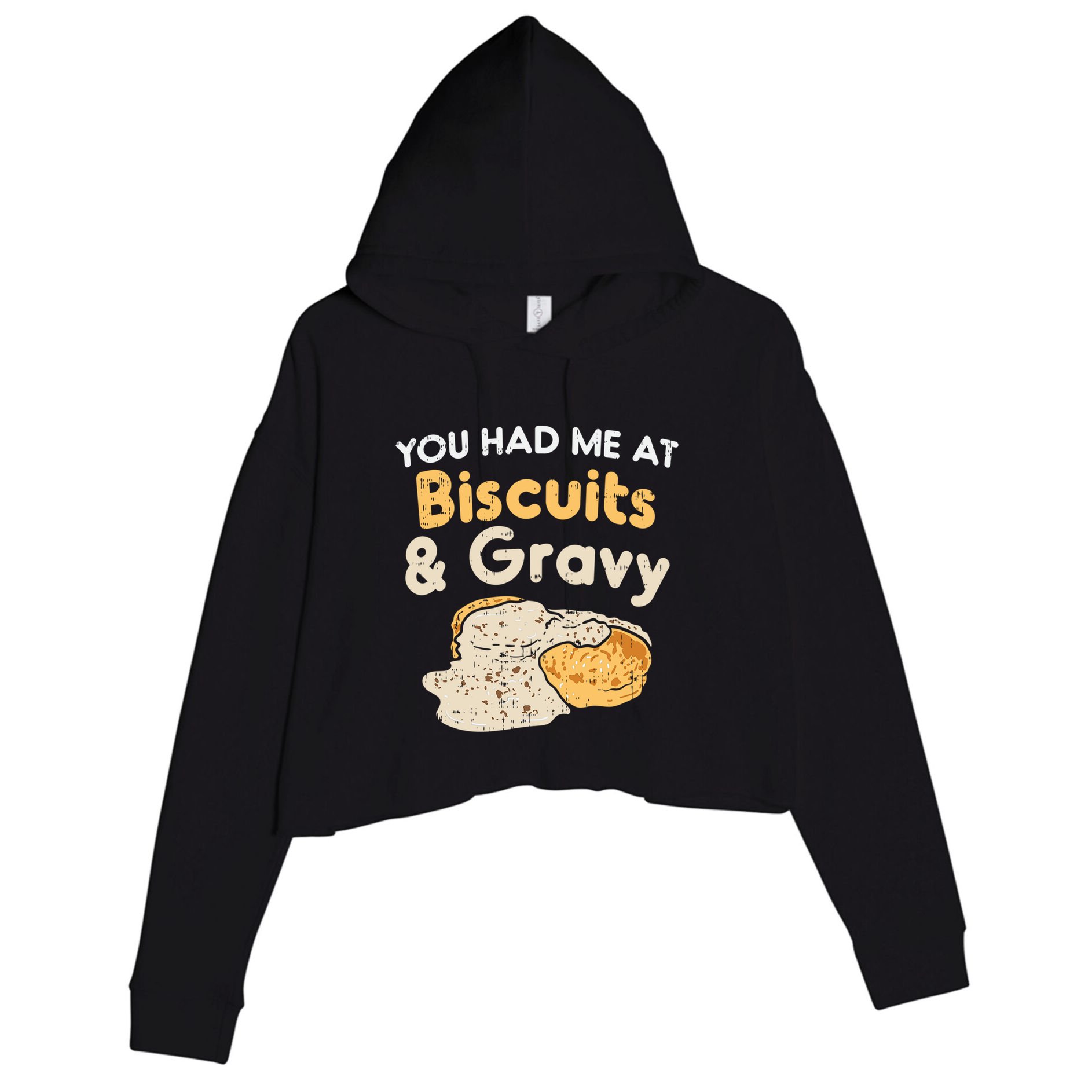 Biscuits And Gravy Gift Funny Food Funny Gift Crop Fleece Hoodie