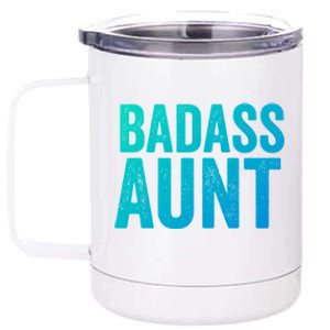 Badass Aunt Gift Funny New Aunt Idea New Niece Nephew Gift 12 oz Stainless Steel Tumbler Cup