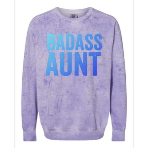 Badass Aunt Gift Funny New Aunt Idea New Niece Nephew Gift Colorblast Crewneck Sweatshirt