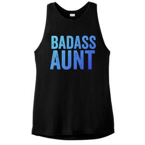 Badass Aunt Gift Funny New Aunt Idea New Niece Nephew Gift Ladies PosiCharge Tri-Blend Wicking Tank