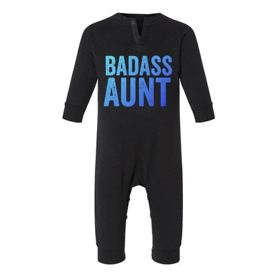 Badass Aunt Gift Funny New Aunt Idea New Niece Nephew Gift Infant Fleece One Piece