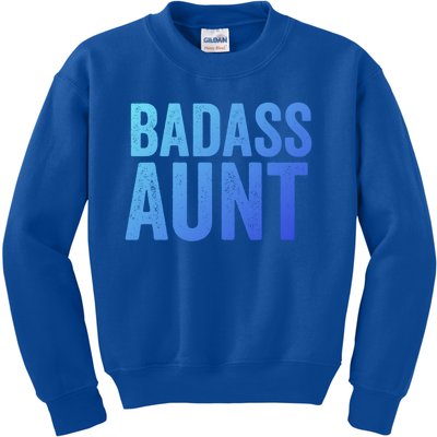 Badass Aunt Gift Funny New Aunt Idea New Niece Nephew Gift Kids Sweatshirt