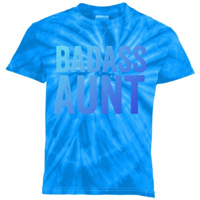 Badass Aunt Gift Funny New Aunt Idea New Niece Nephew Gift Kids Tie-Dye T-Shirt