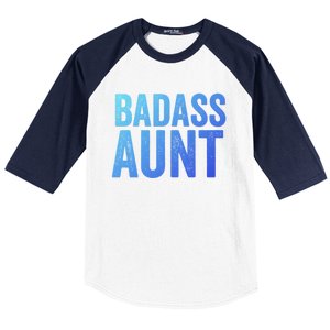 Badass Aunt Gift Funny New Aunt Idea New Niece Nephew Gift Baseball Sleeve Shirt