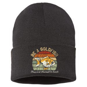 Be A Goldfish for a Soccer Motivational Quote Sustainable Knit Beanie