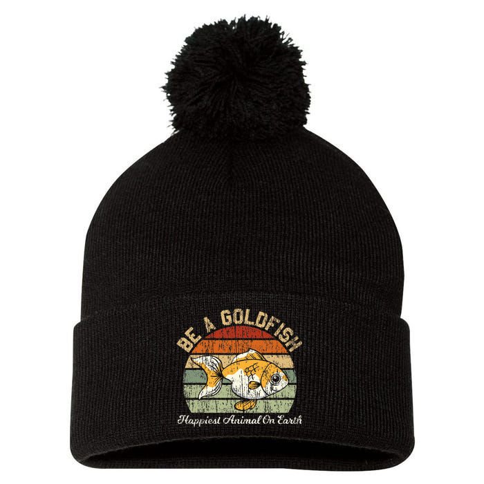 Be A Goldfish for a Soccer Motivational Quote Pom Pom 12in Knit Beanie